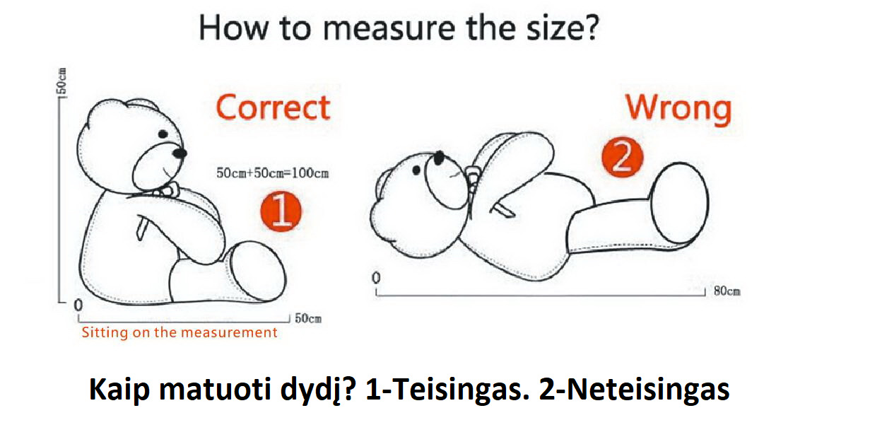 Meškinų dydžių palyginimas